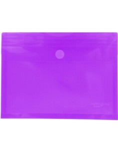 PAQ 5 CARPETA SOBRE Fº LILA CON FUELLE VELCRO PP MULTILINE